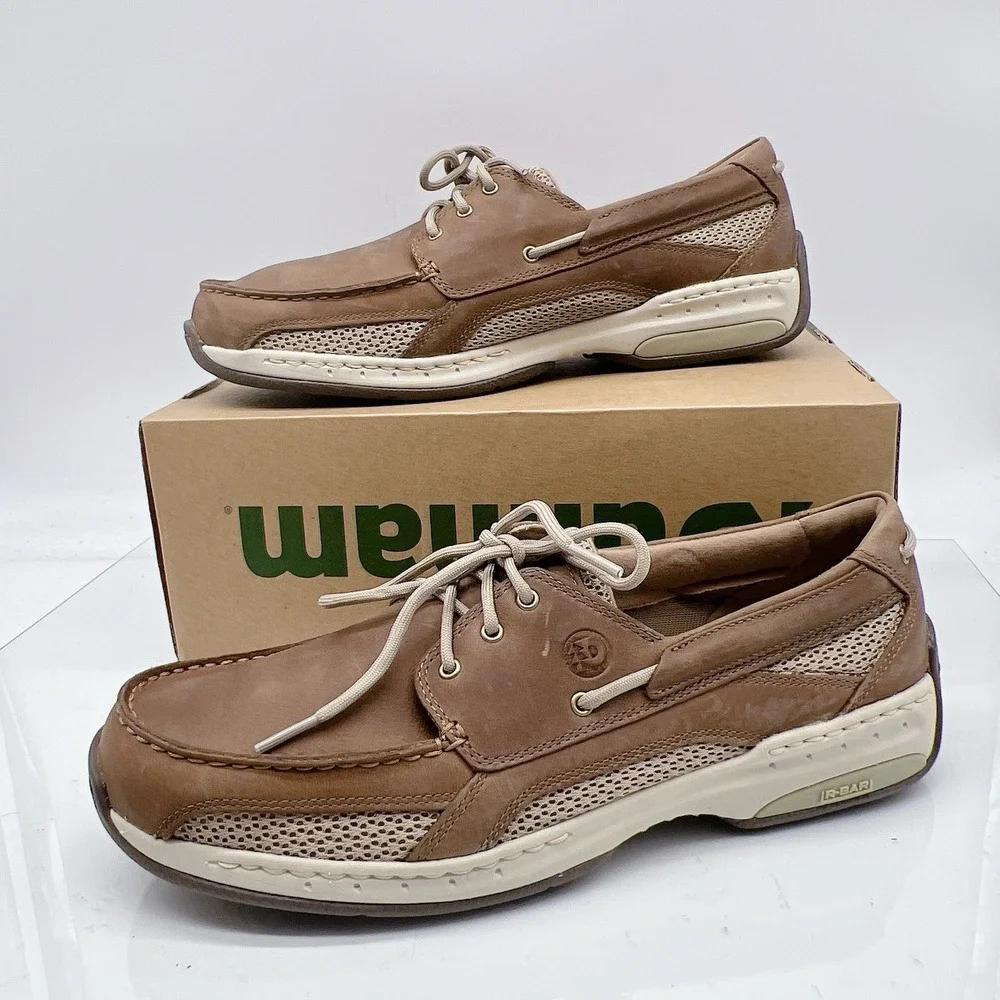 Dunham Captain Men's Boat Shoes Slip On Comfort Loafers Tan Leather Size US 10 D